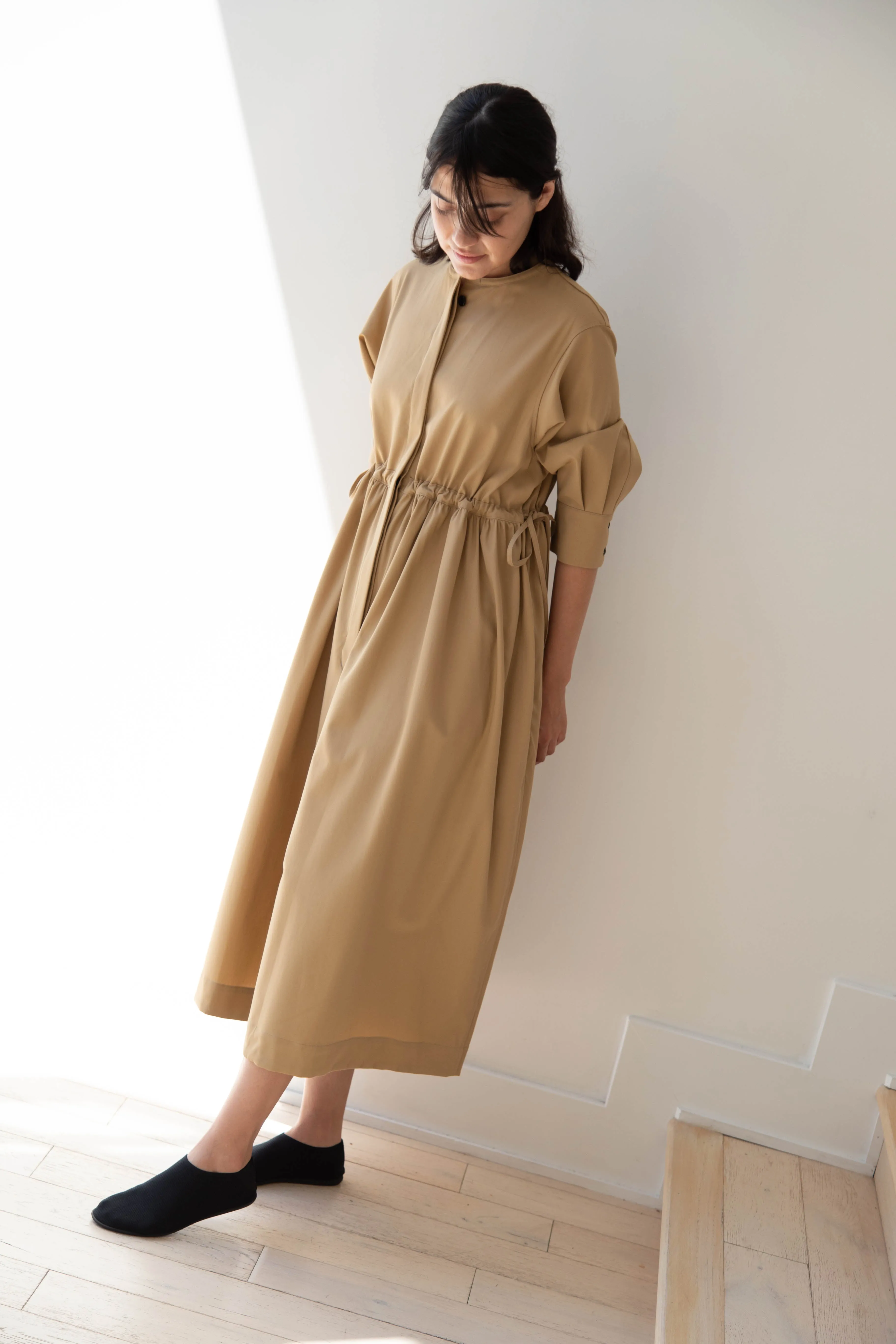 Tenne Handcrafted Modern | Waist String Jumpsuit In Camel