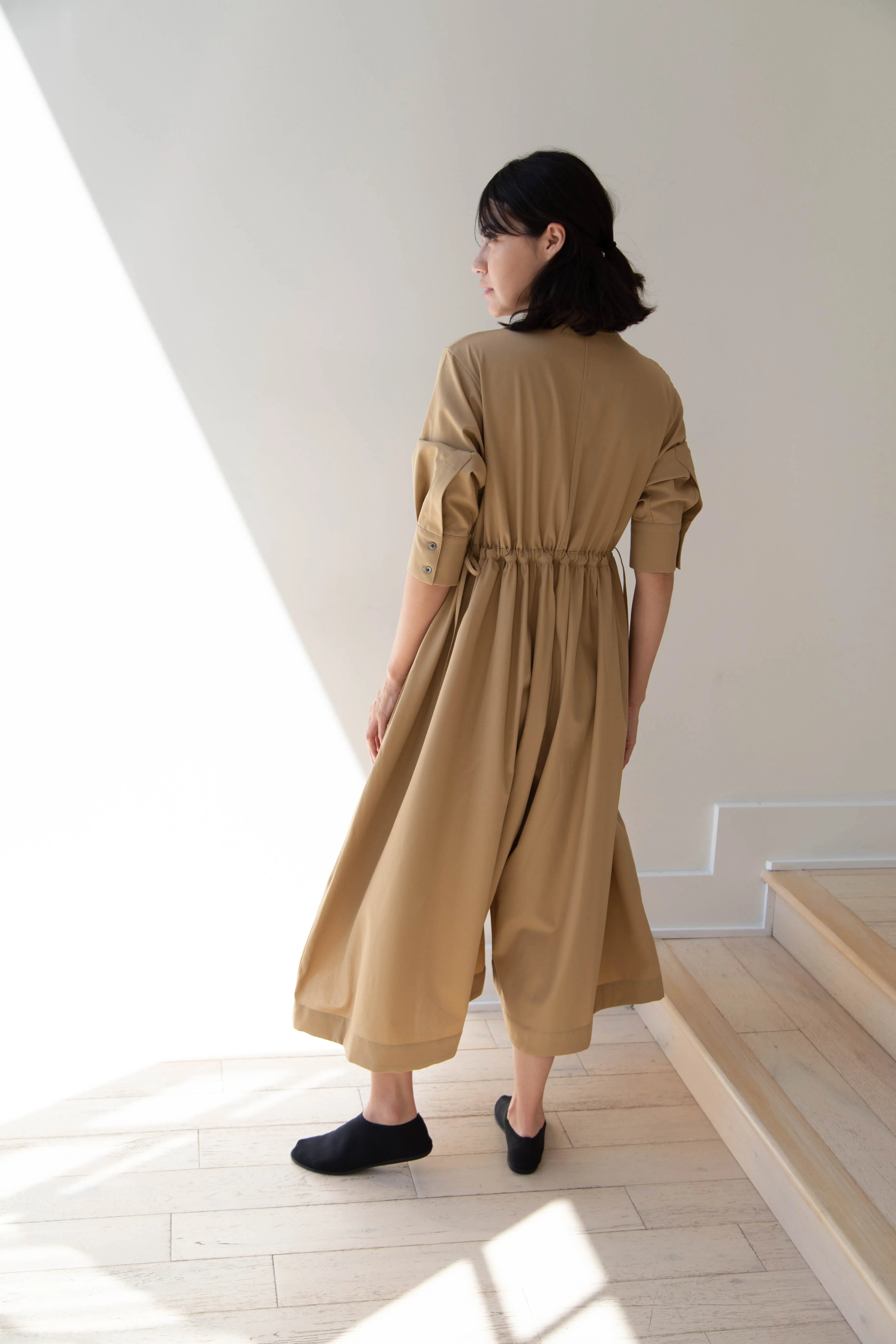 Tenne Handcrafted Modern | Waist String Jumpsuit In Camel