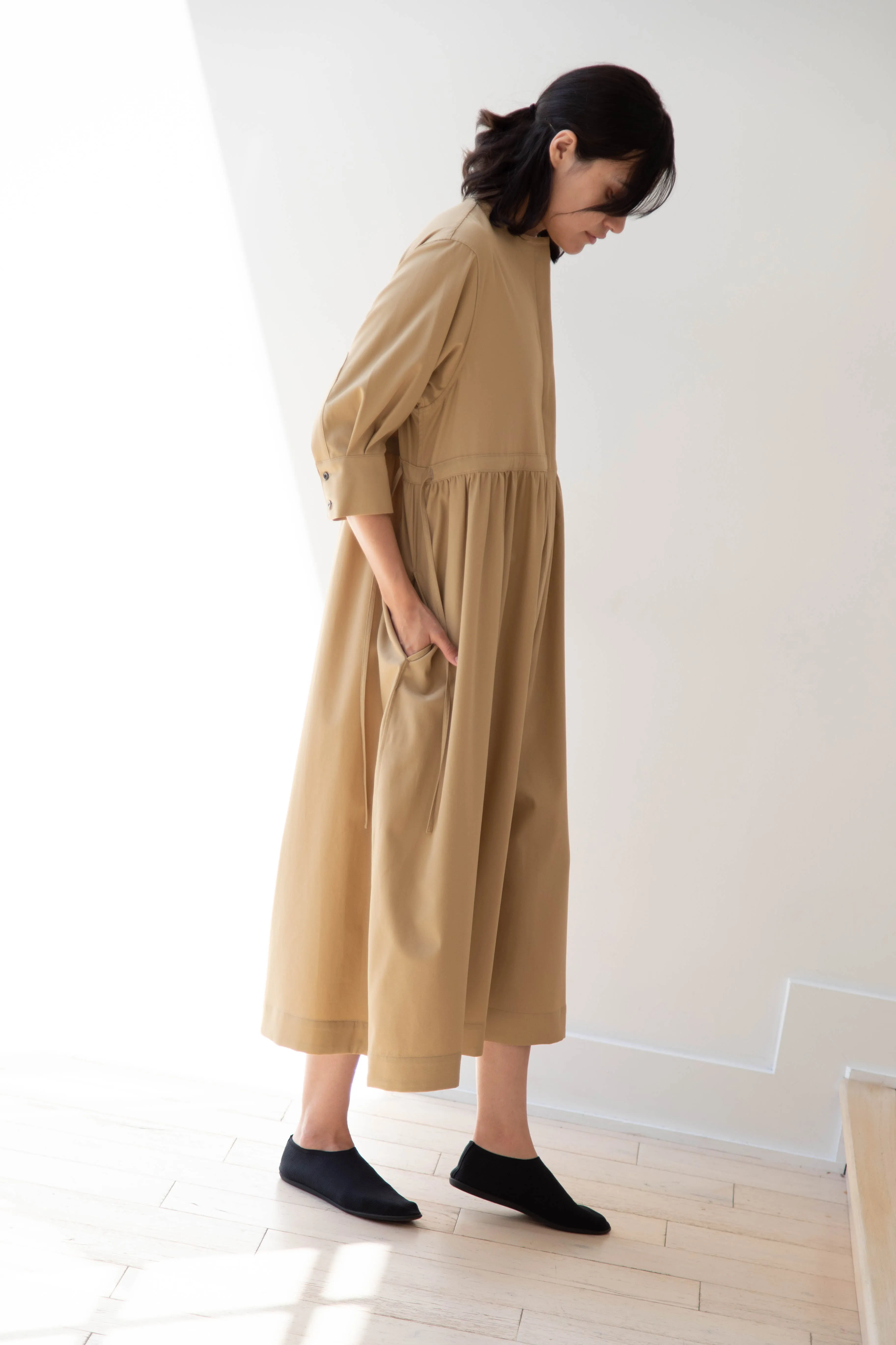 Tenne Handcrafted Modern | Waist String Jumpsuit In Camel