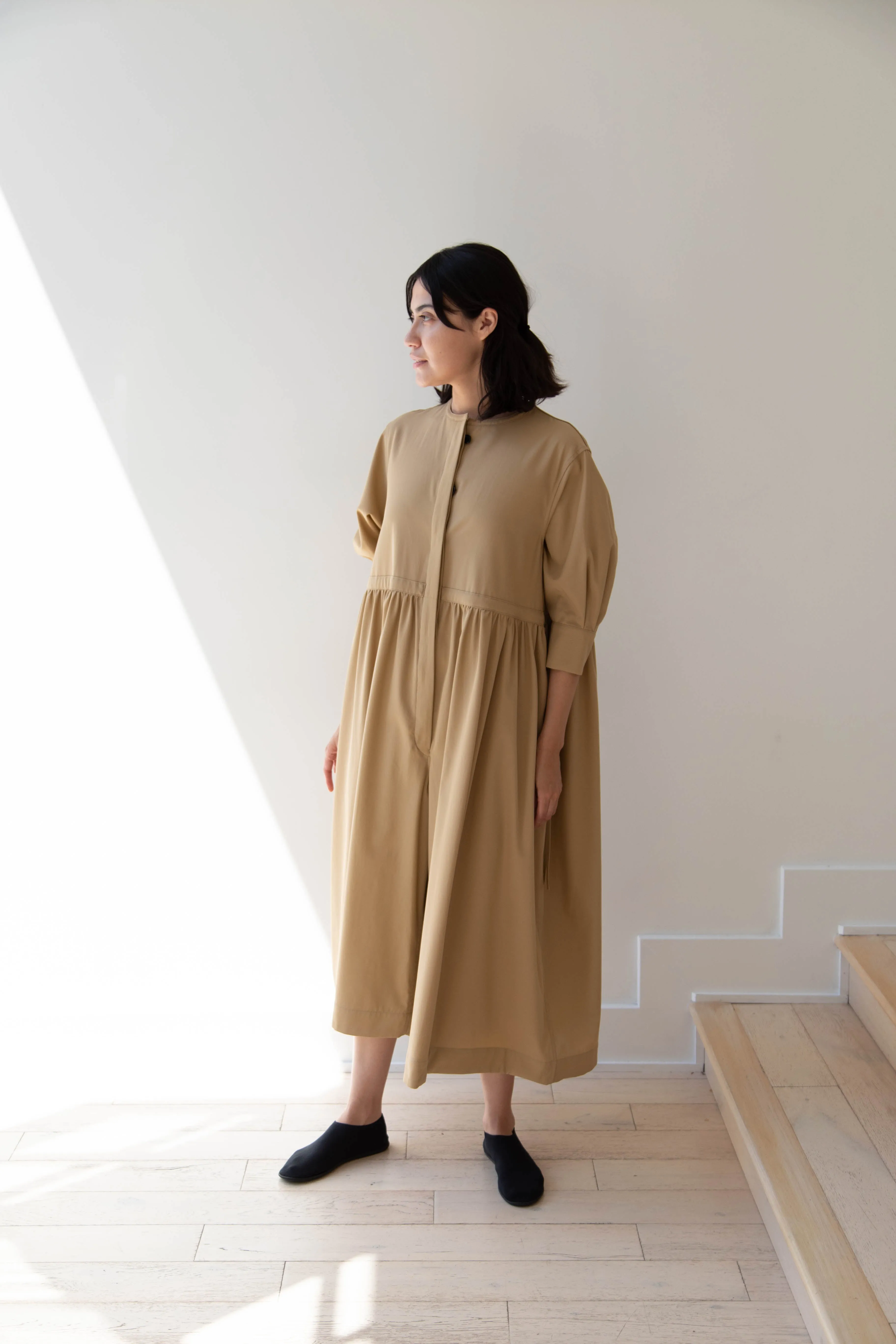 Tenne Handcrafted Modern | Waist String Jumpsuit In Camel