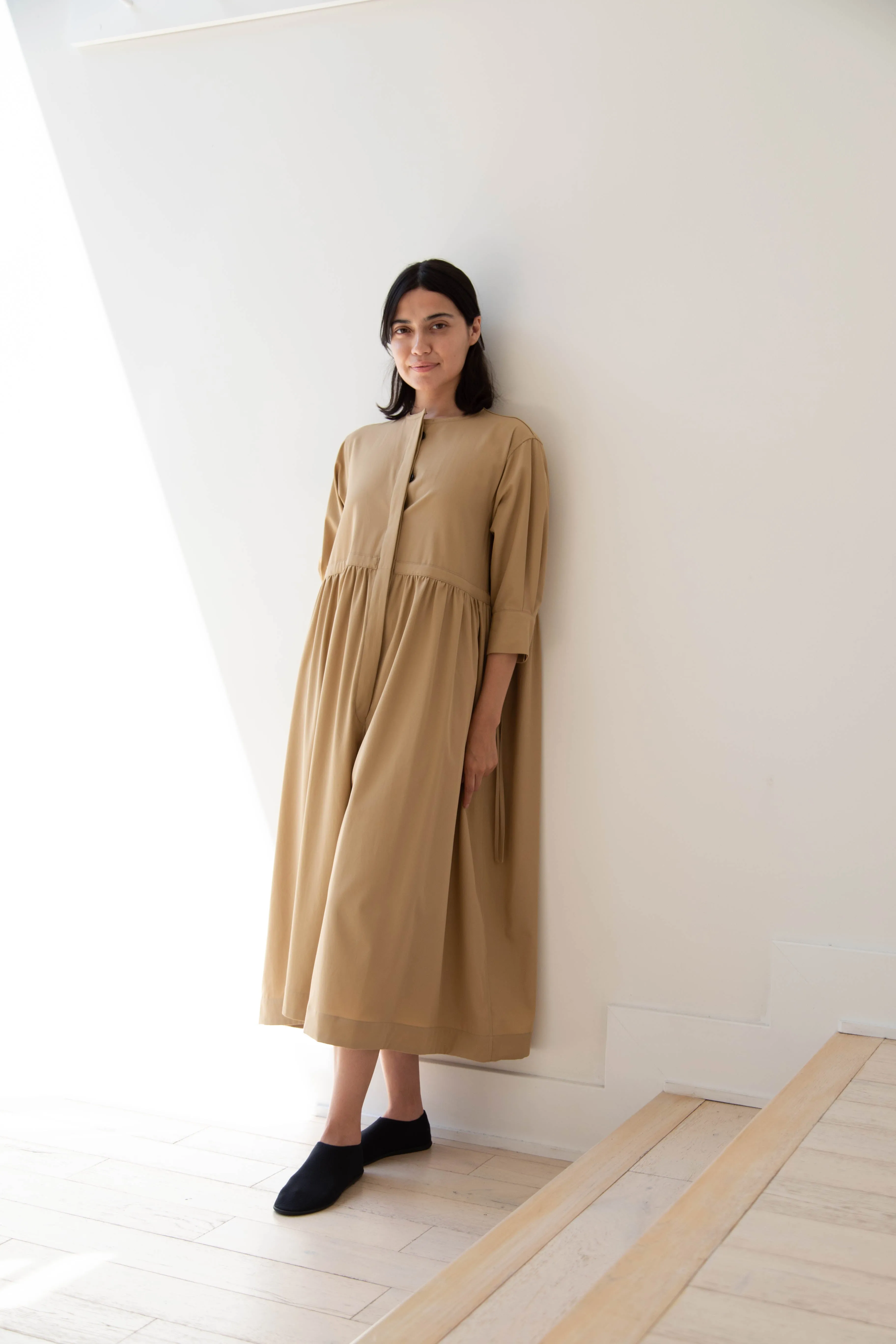 Tenne Handcrafted Modern | Waist String Jumpsuit In Camel