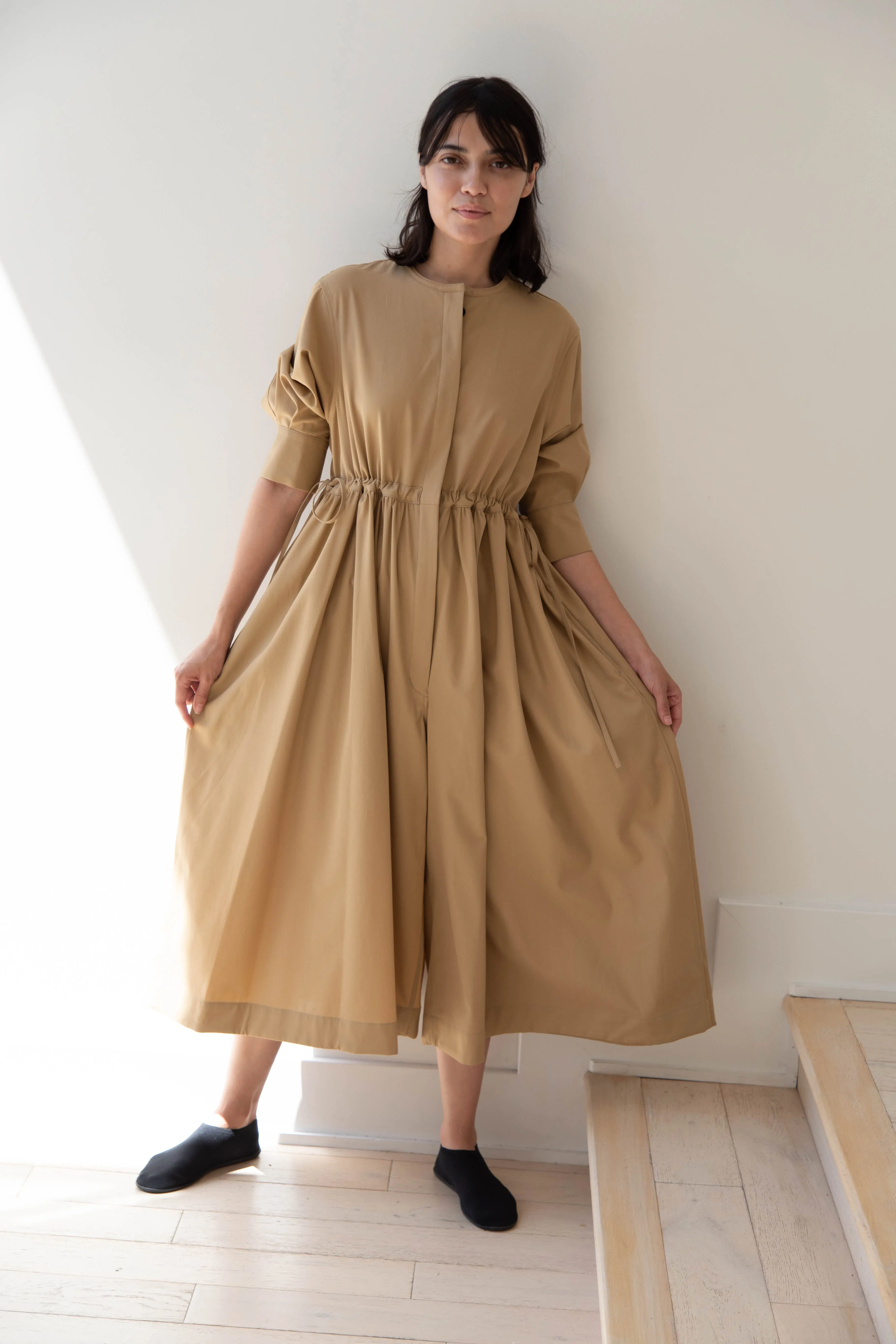 Tenne Handcrafted Modern | Waist String Jumpsuit In Camel