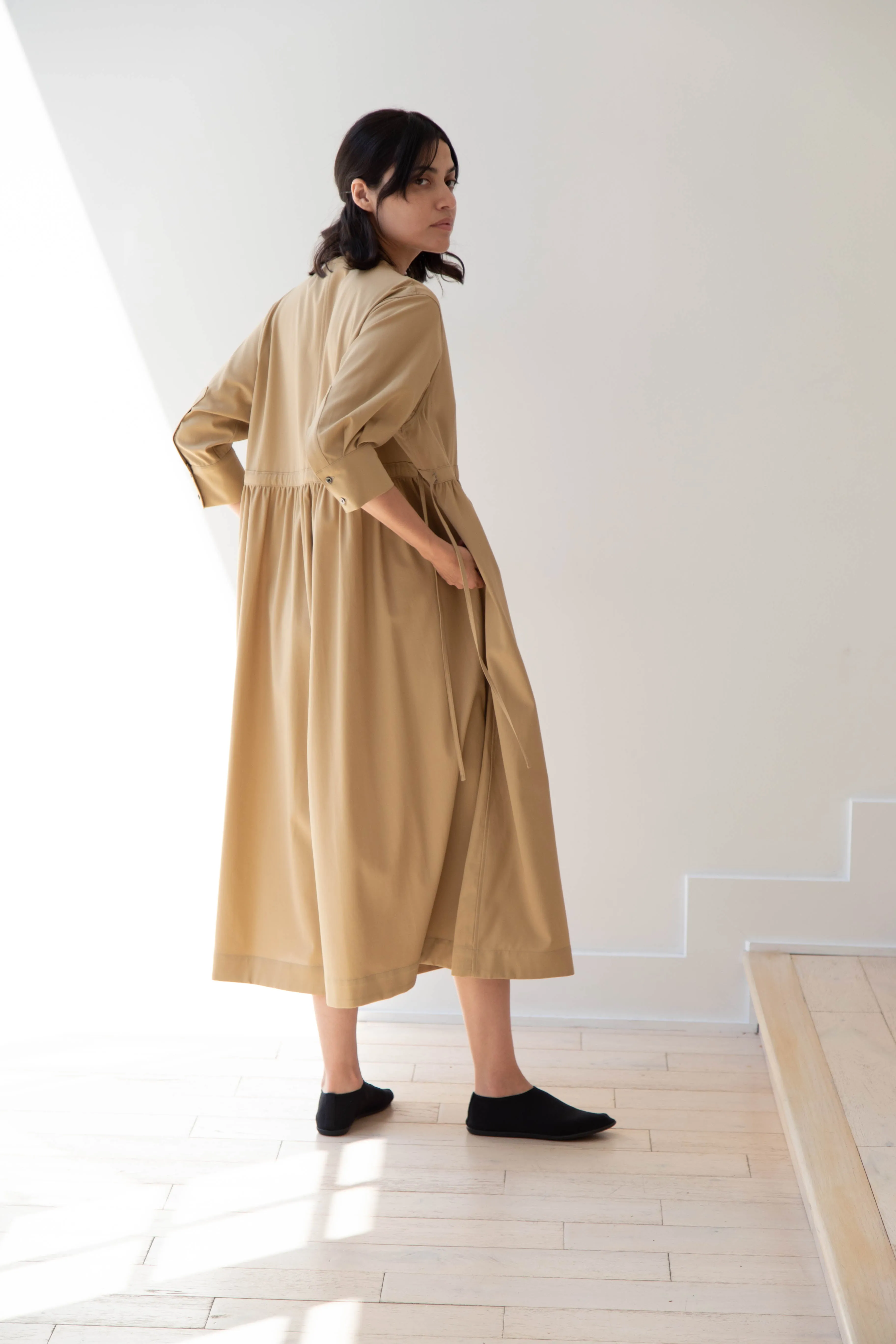 Tenne Handcrafted Modern | Waist String Jumpsuit In Camel