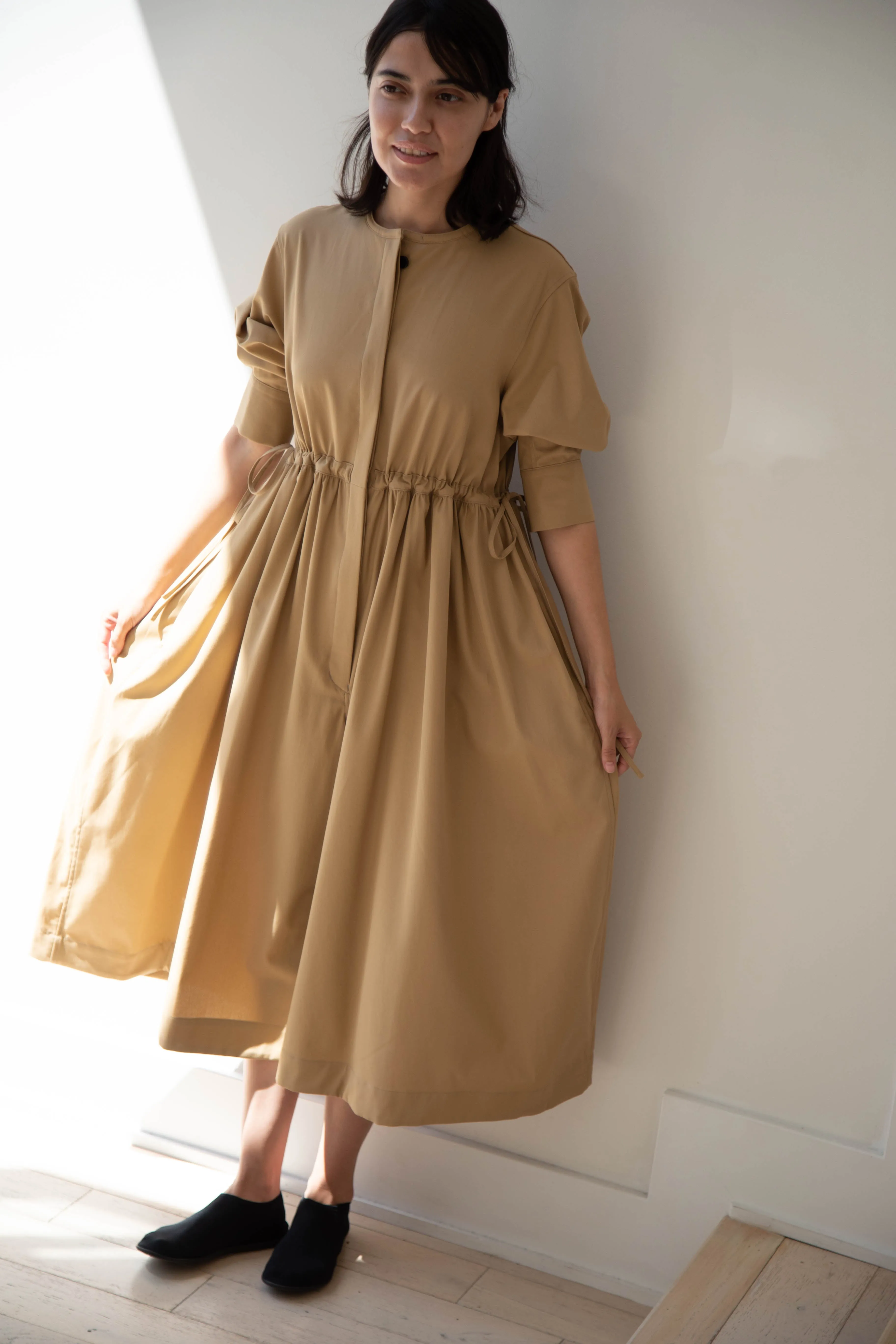 Tenne Handcrafted Modern | Waist String Jumpsuit In Camel