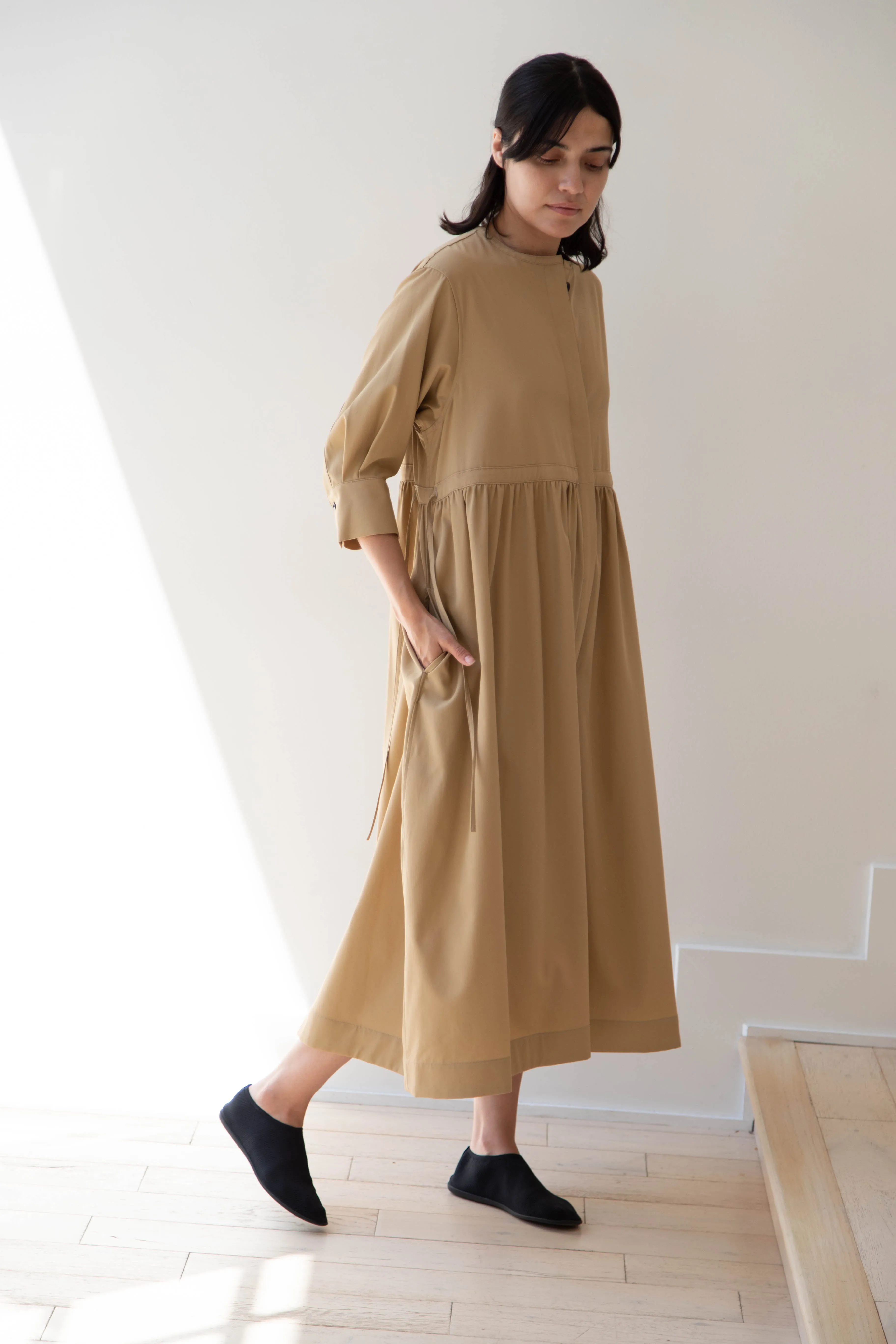 Tenne Handcrafted Modern | Waist String Jumpsuit In Camel