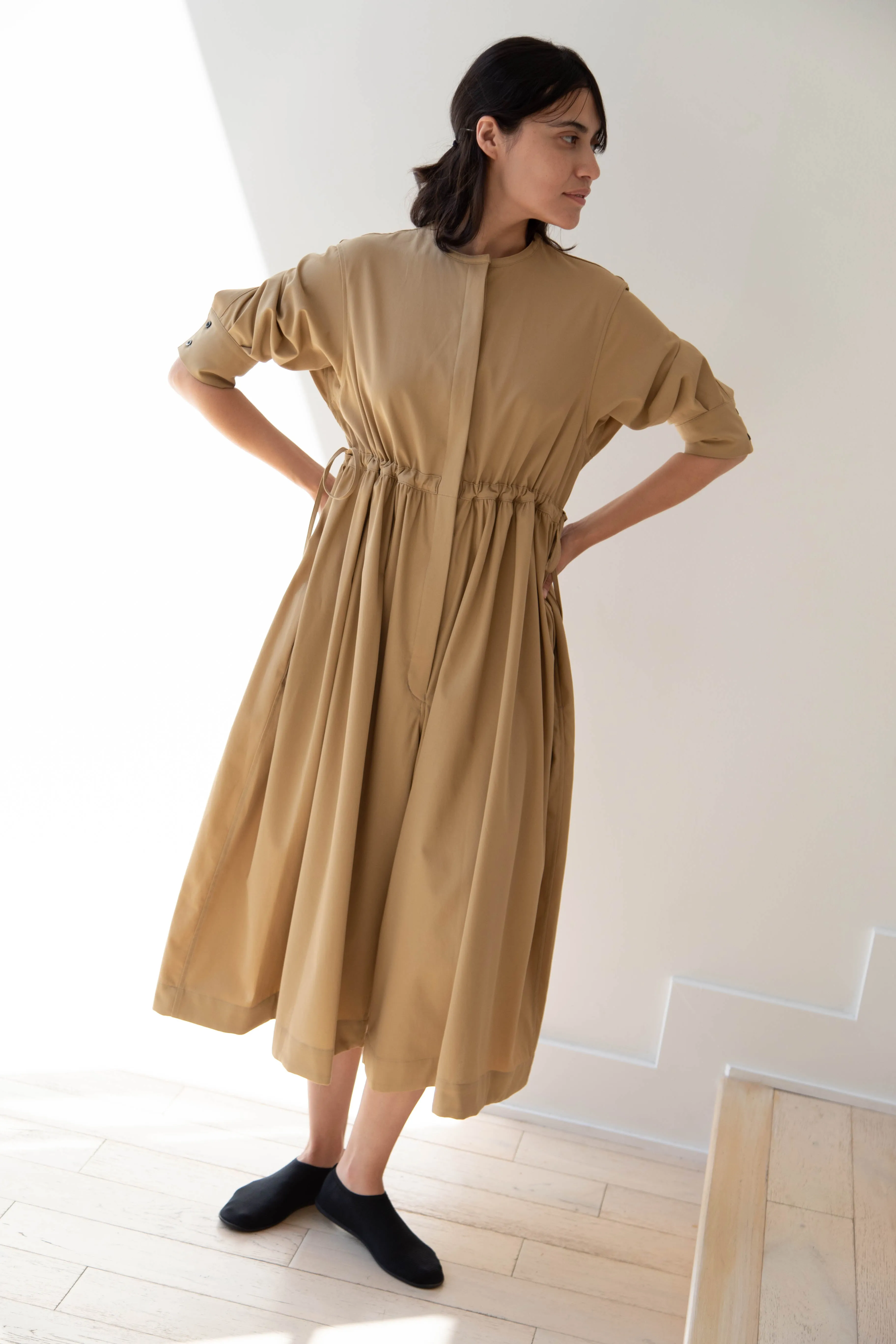 Tenne Handcrafted Modern | Waist String Jumpsuit In Camel