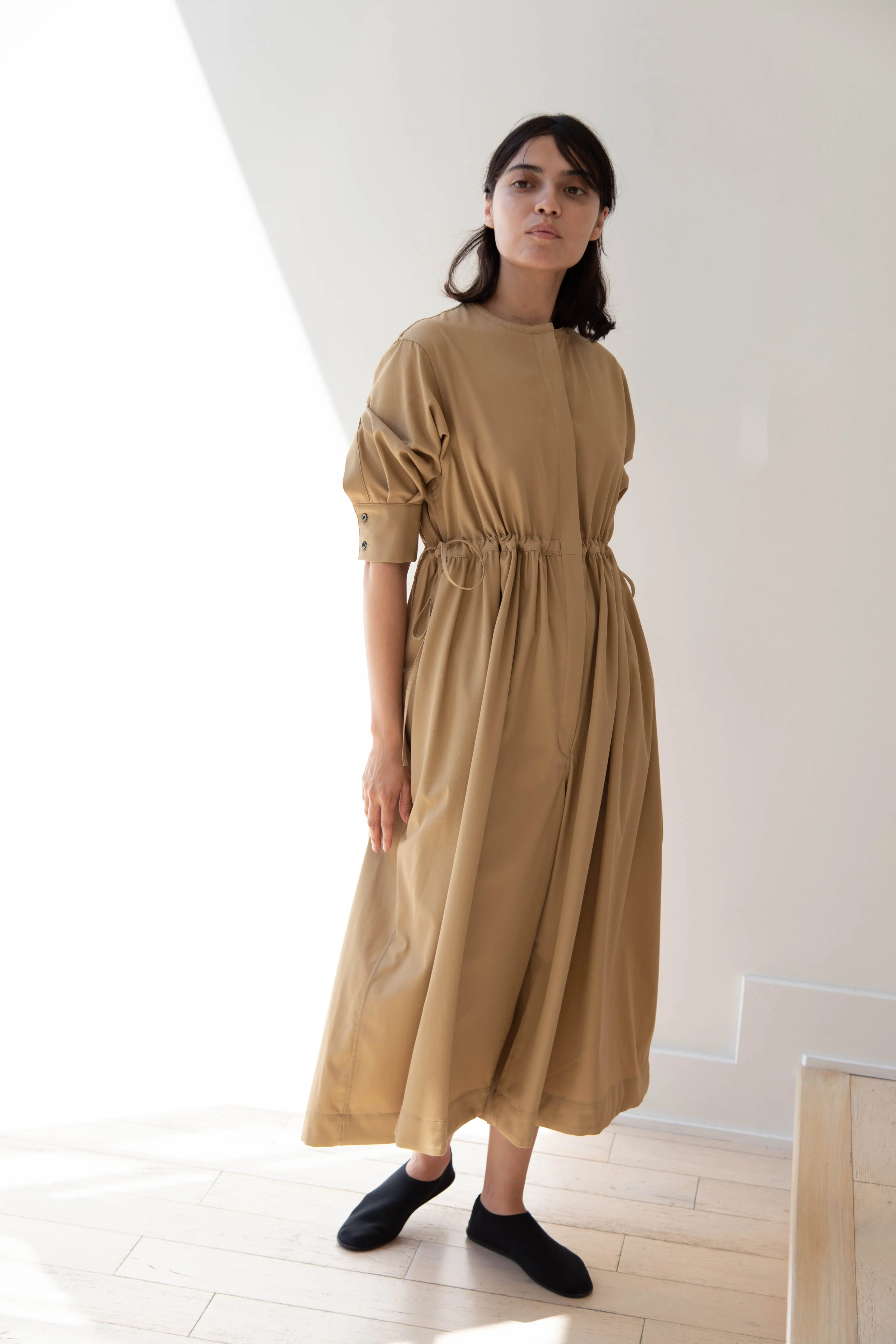 Tenne Handcrafted Modern | Waist String Jumpsuit In Camel