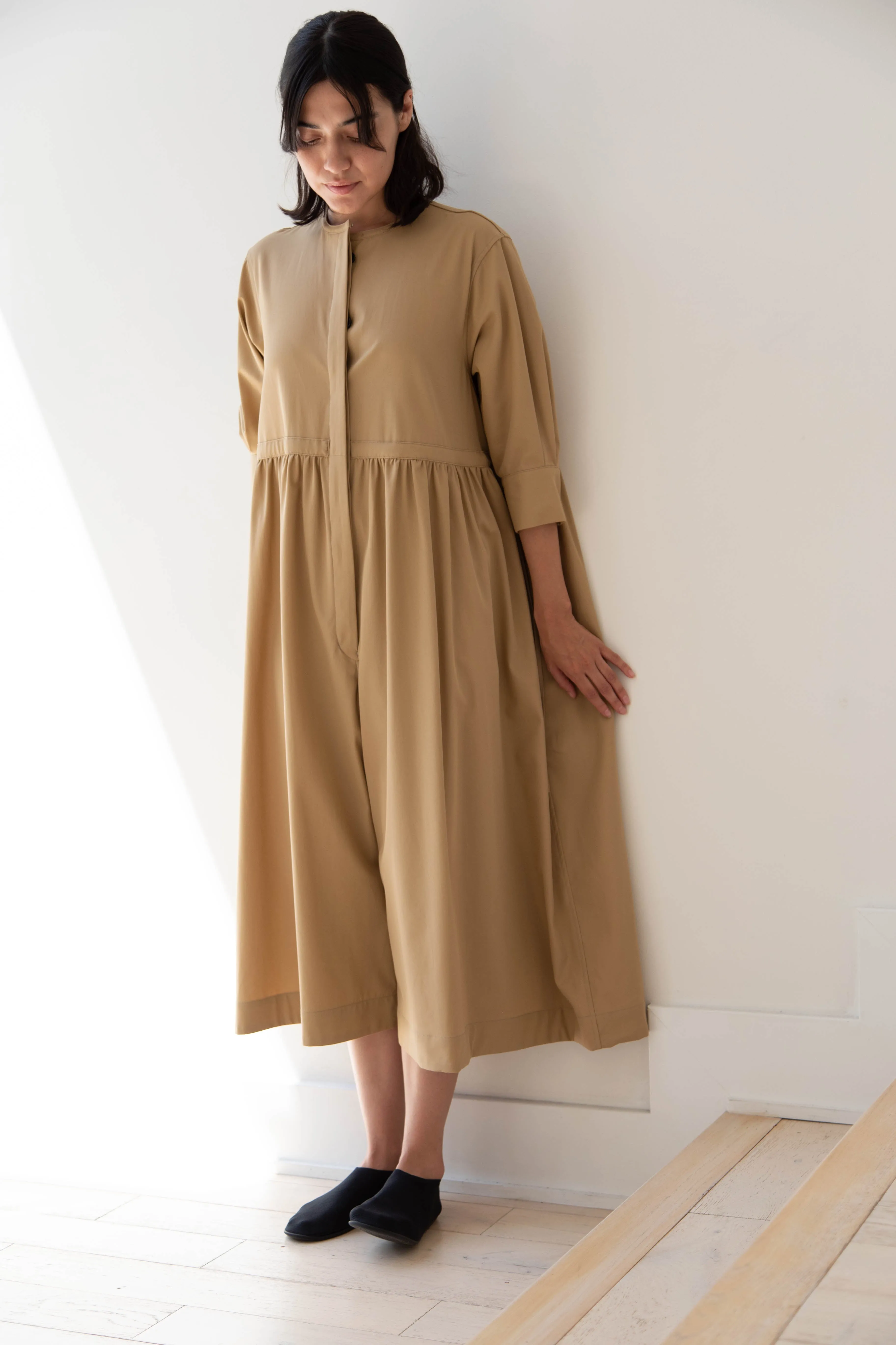 Tenne Handcrafted Modern | Waist String Jumpsuit In Camel