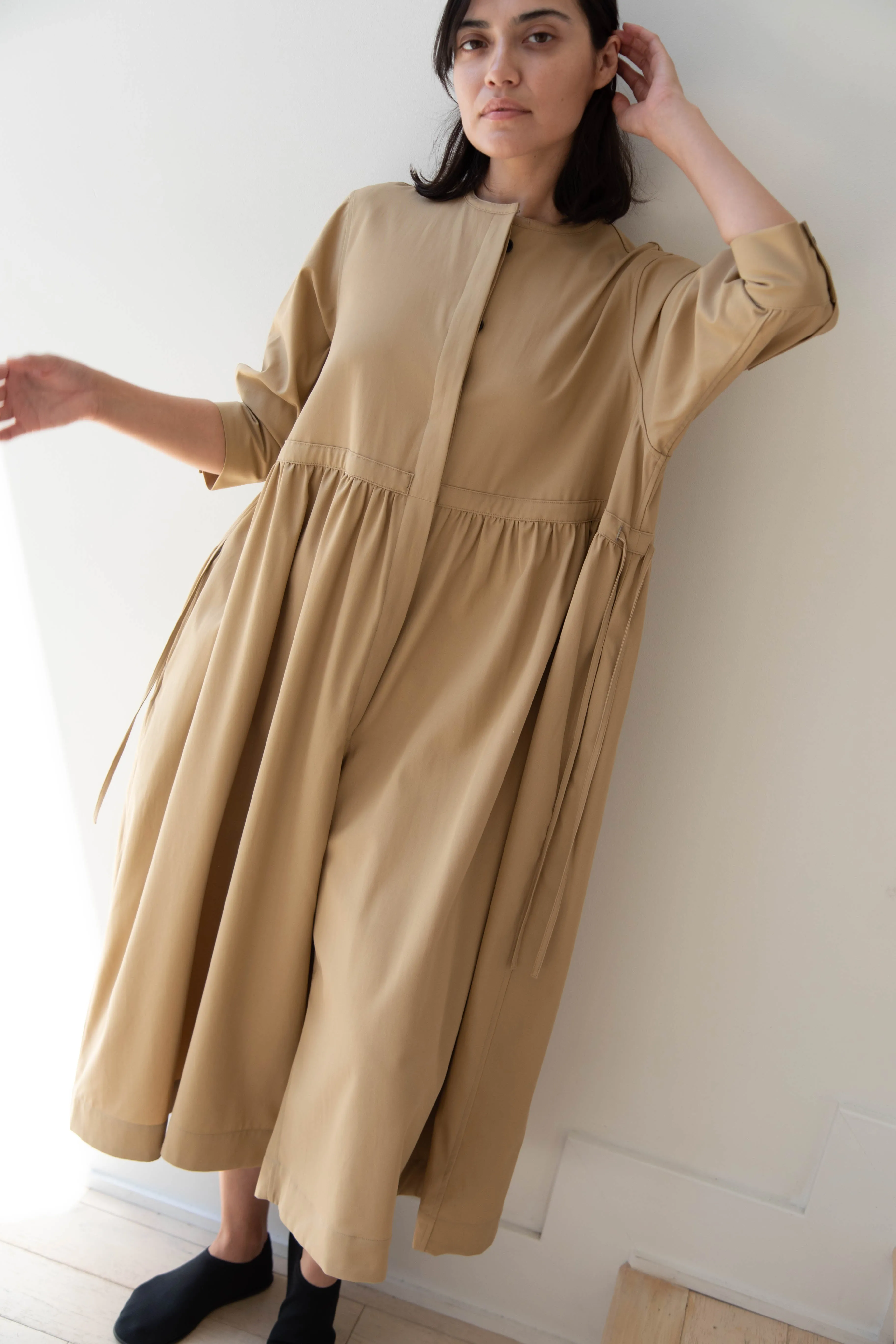 Tenne Handcrafted Modern | Waist String Jumpsuit In Camel