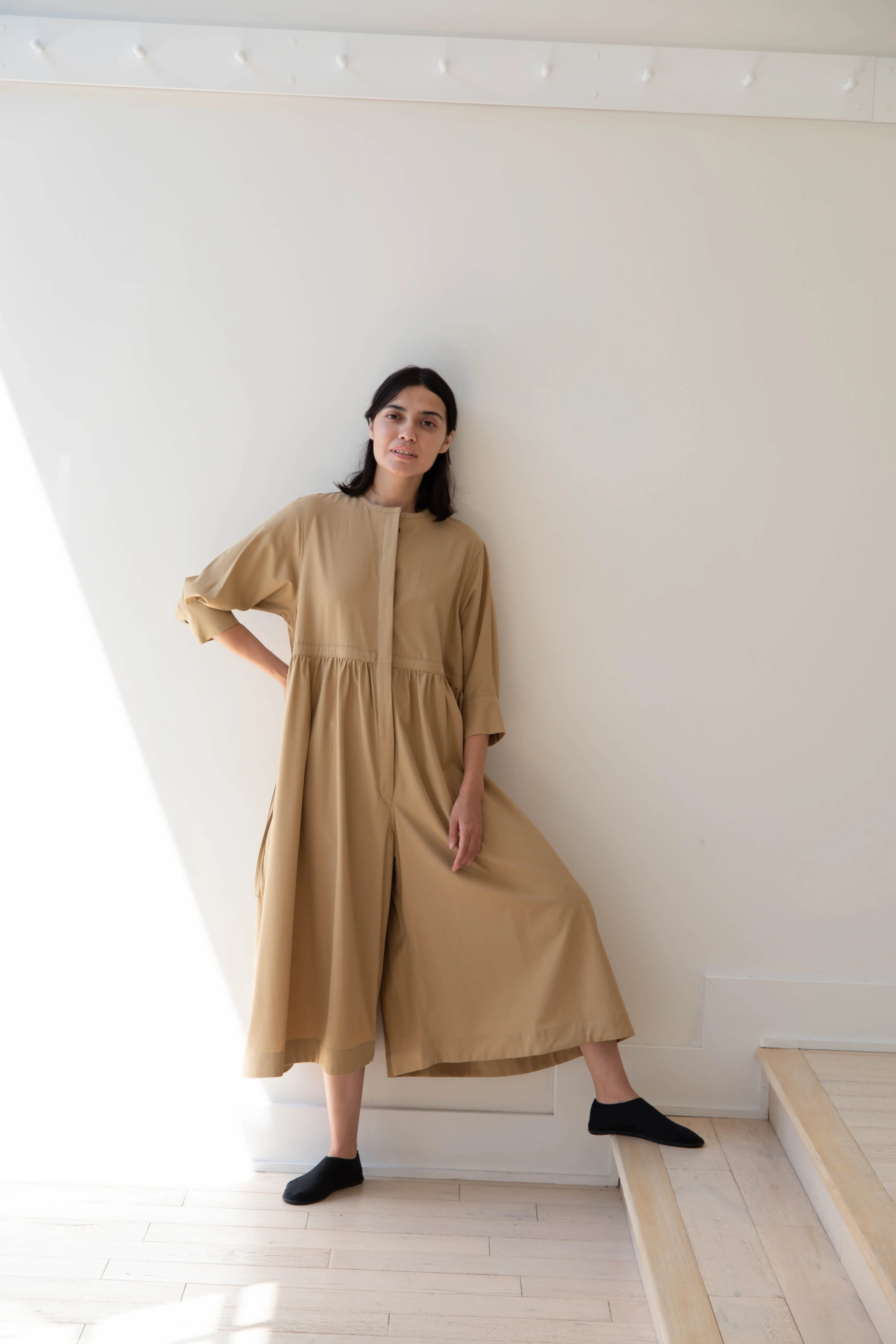 Tenne Handcrafted Modern | Waist String Jumpsuit In Camel