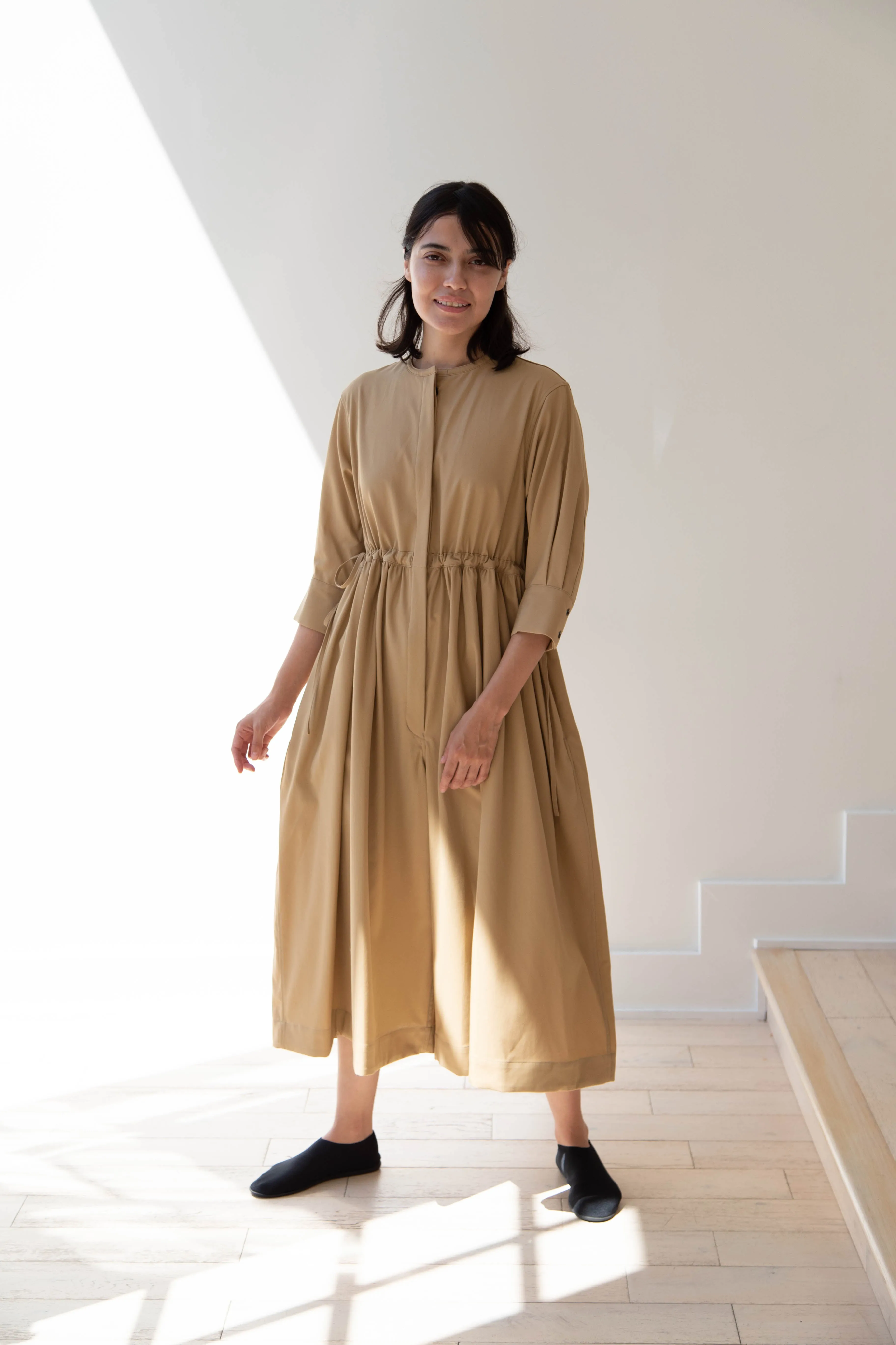 Tenne Handcrafted Modern | Waist String Jumpsuit In Camel