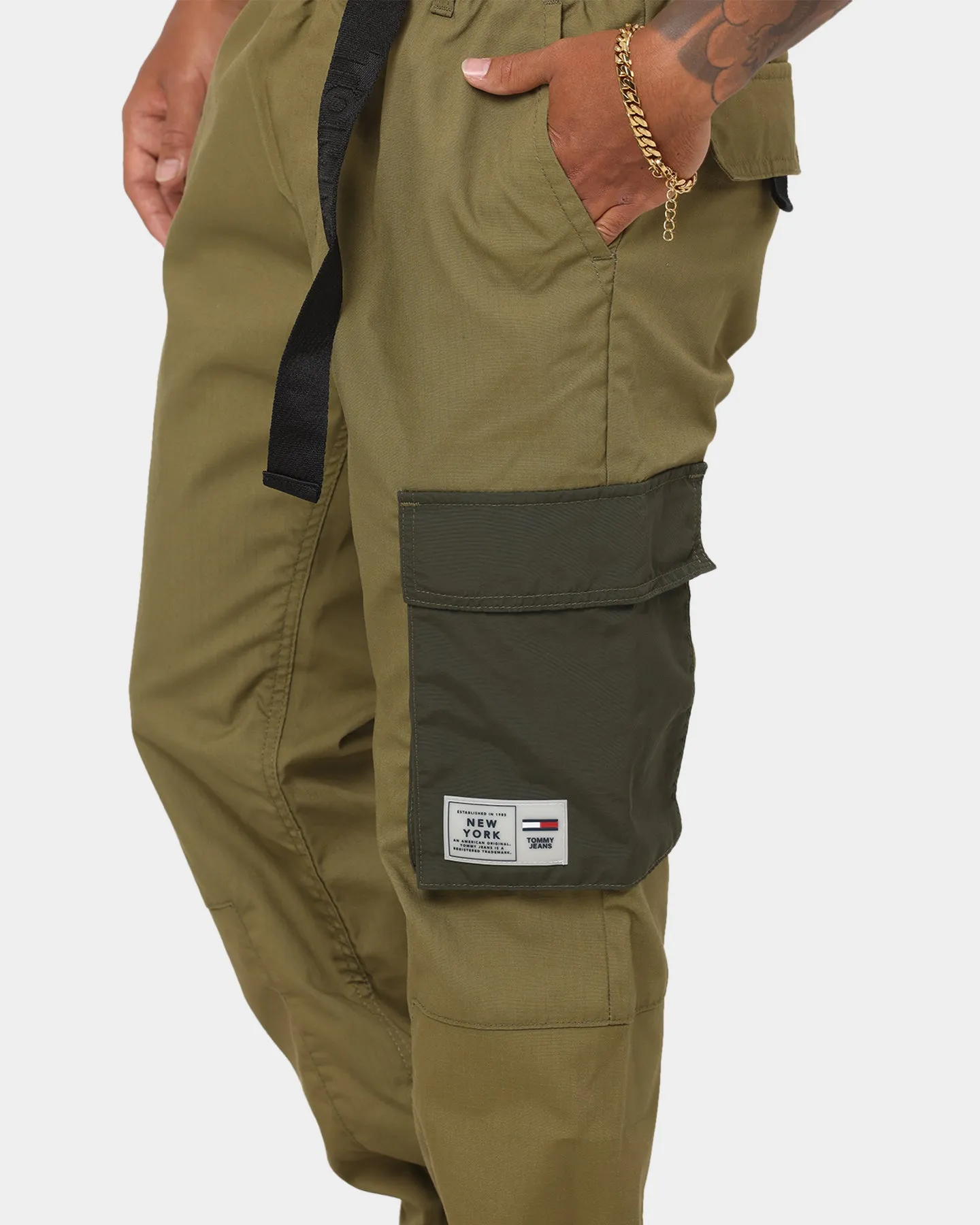 Tommy Jeans Ethan Block Track Pants Uniform Olive