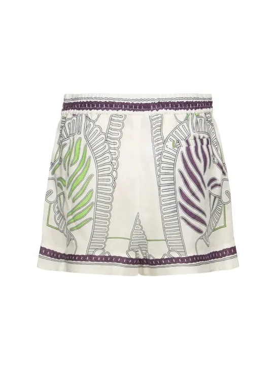 Tory Burch   Printed linen camp shorts 