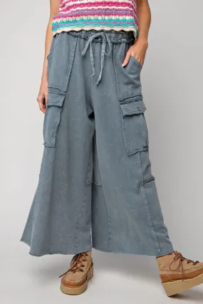 Utility Wide Leg Terry Pants- 2 colors