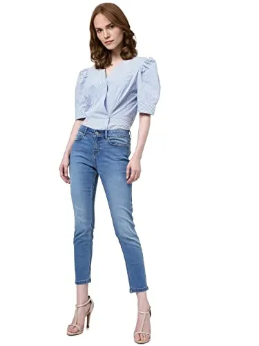 VERO MODA Women's Slim Jeans (10277959-Medium Blue Denim 34)