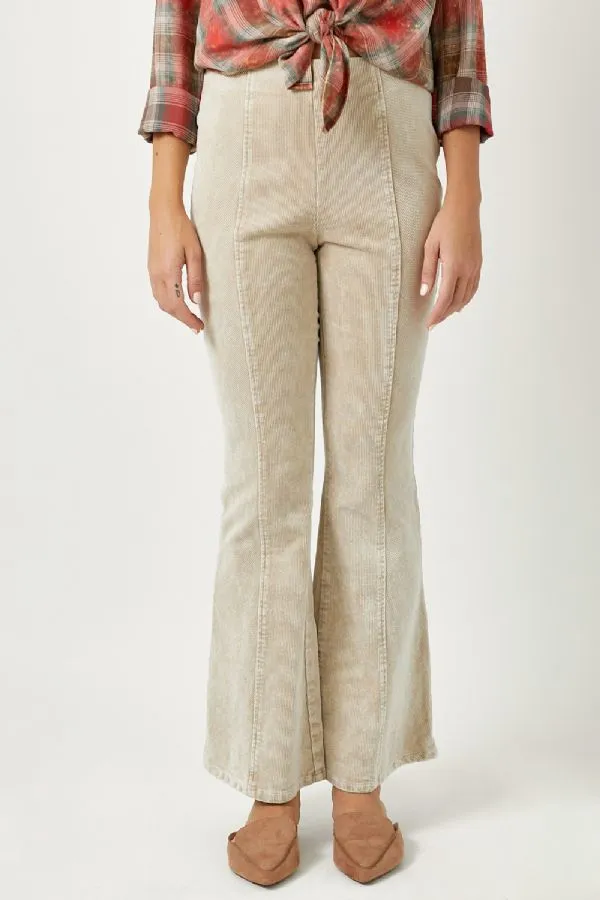 Washed Corduroy Flare Pants