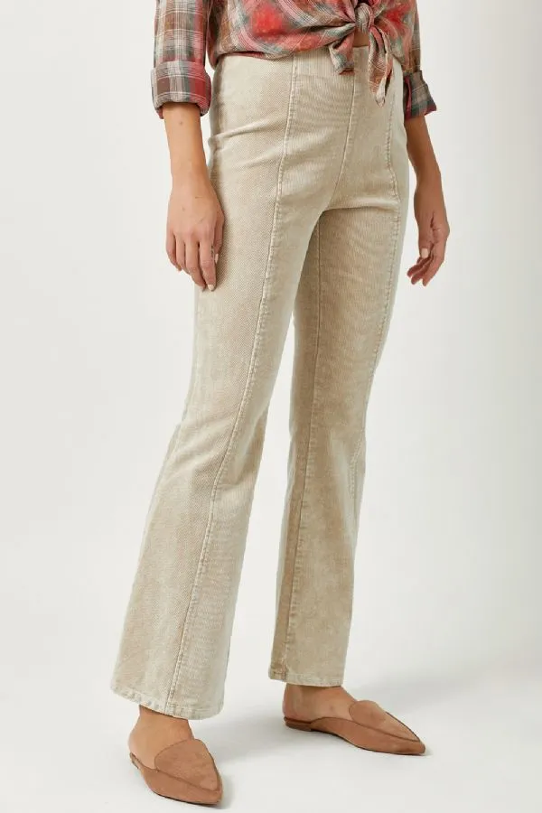 Washed Corduroy Flare Pants