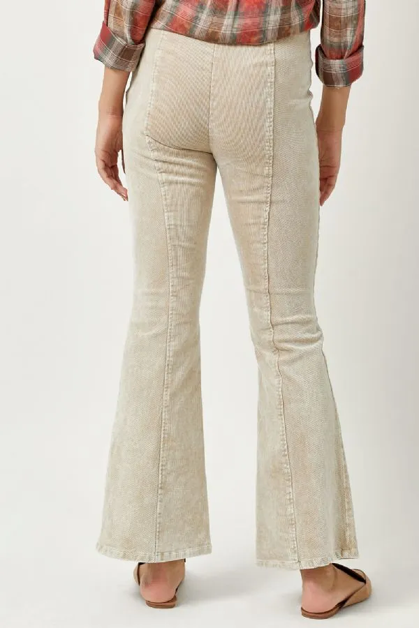 Washed Corduroy Flare Pants