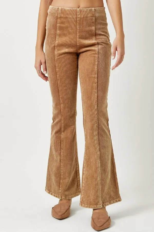 Washed Corduroy Flare Pants