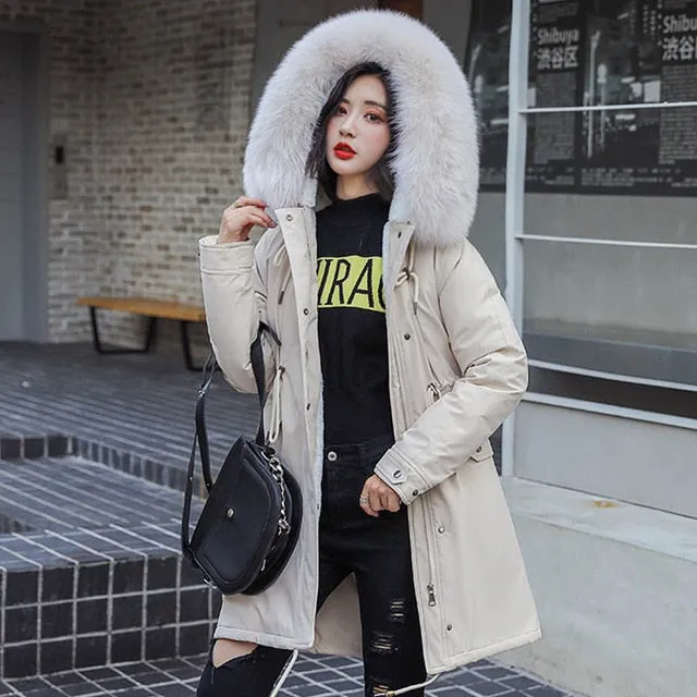 Winter Parkas 2019 winter -30 degree women's Parkas coats hooded fur collar thick section warm winter Jackets snow coat jacket