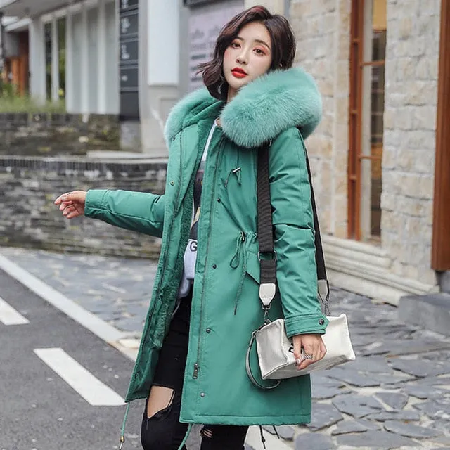 Winter Parkas 2019 winter -30 degree women's Parkas coats hooded fur collar thick section warm winter Jackets snow coat jacket