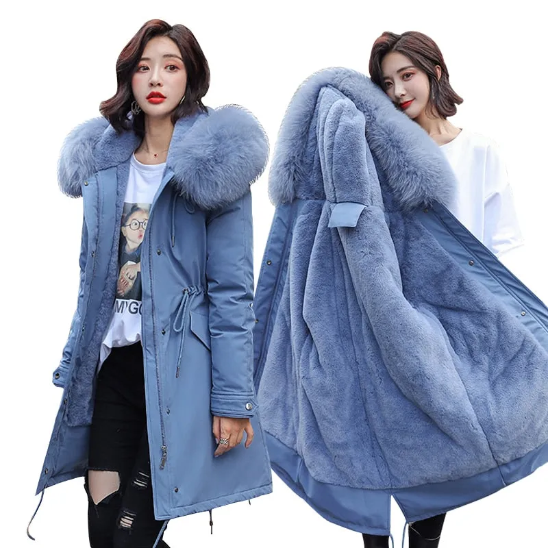 Winter Parkas 2019 winter -30 degree women's Parkas coats hooded fur collar thick section warm winter Jackets snow coat jacket