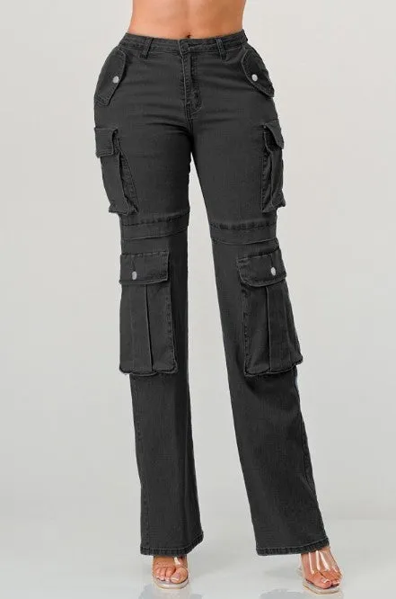 Women's Denim Cargo Pants - DAIDP1143