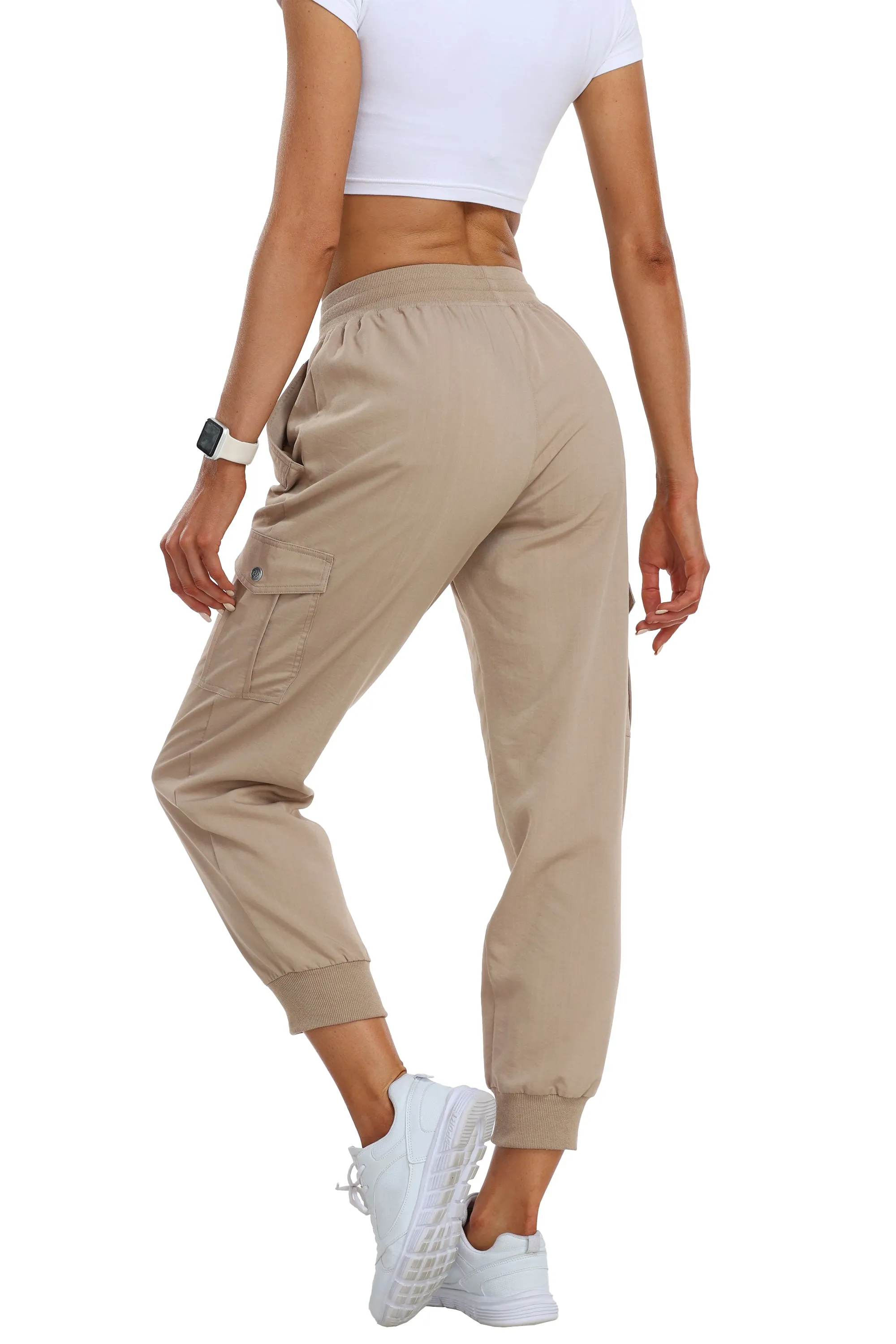 Women's outdoor lightweight joggers stretch waisted hiking pants