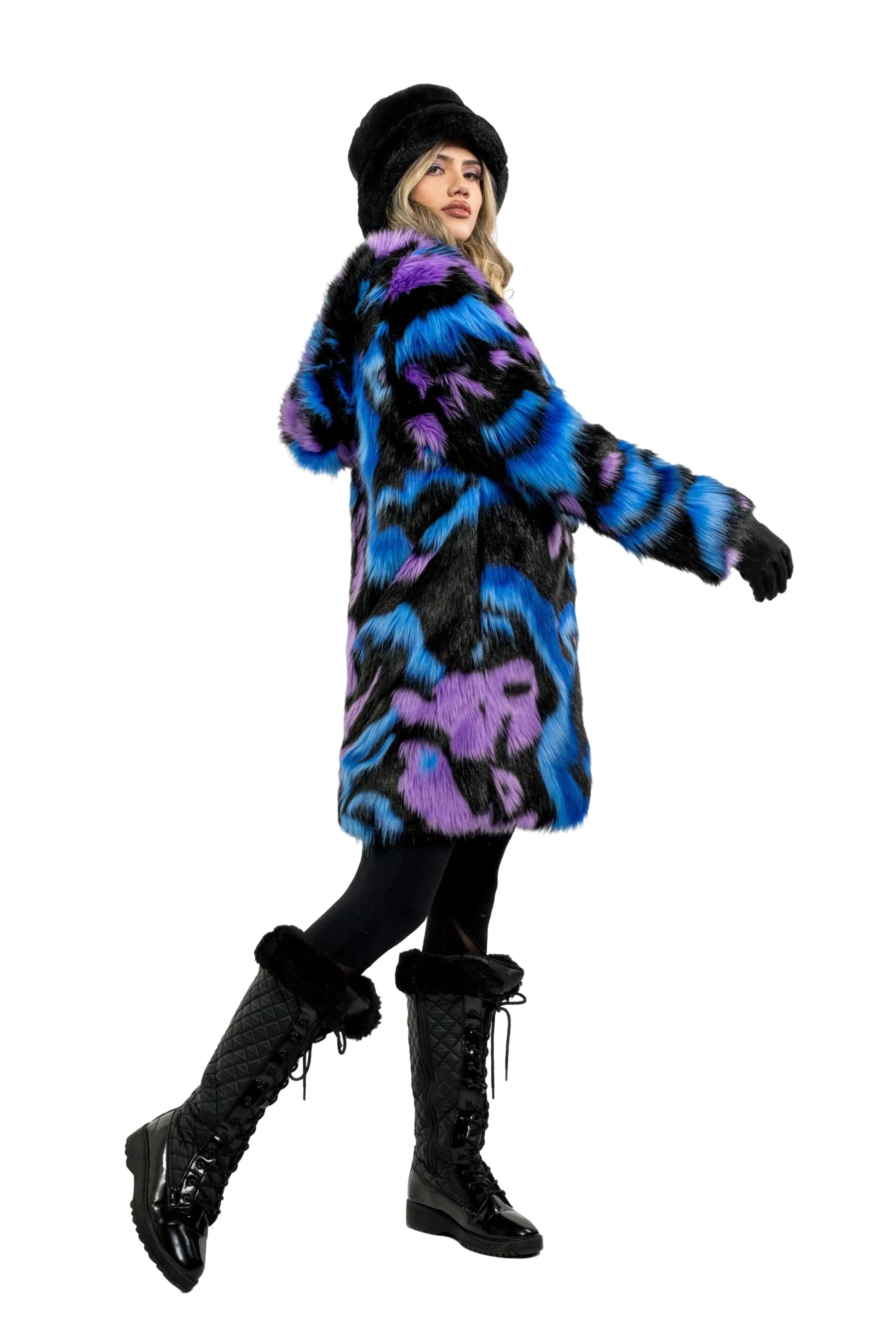 Women's Short Playa Coat in "Twilight Bloom"