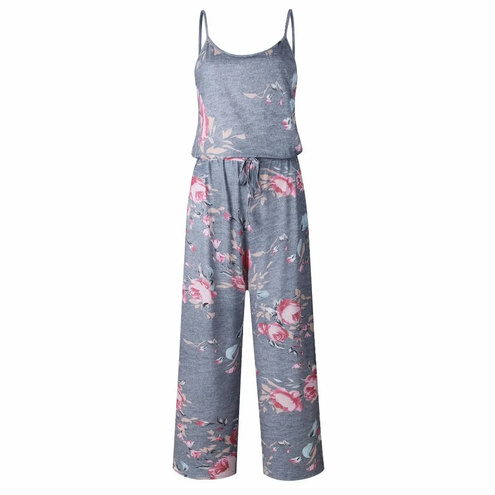 Wontive 2019 women Super Comfy Floral Jumpsuit