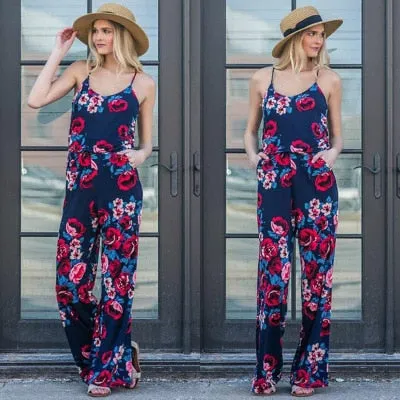 Wontive 2019 women Super Comfy Floral Jumpsuit