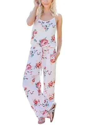 Wontive 2019 women Super Comfy Floral Jumpsuit