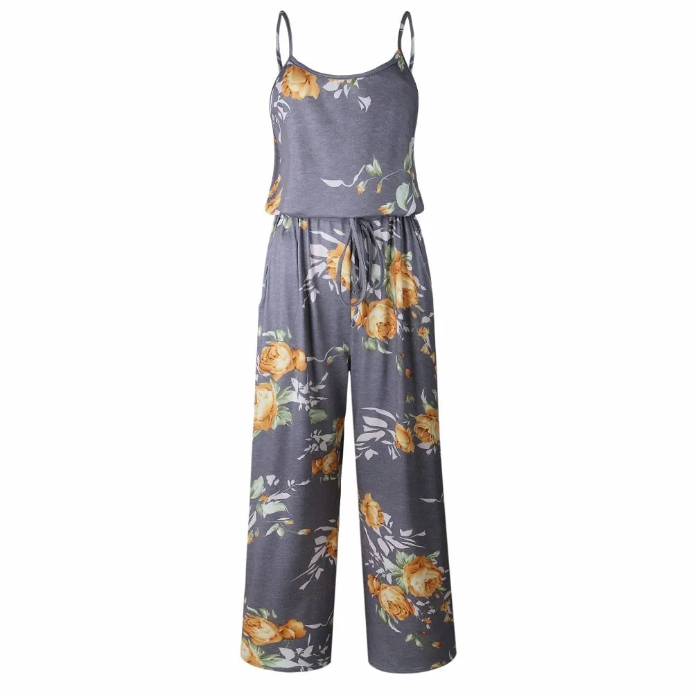 Wontive 2019 women Super Comfy Floral Jumpsuit