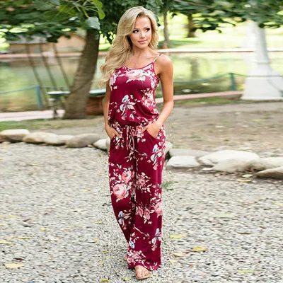 Wontive 2019 women Super Comfy Floral Jumpsuit