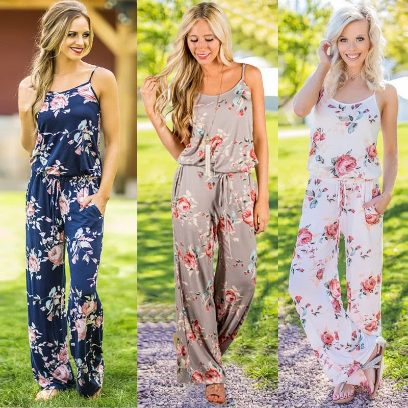 Wontive 2019 women Super Comfy Floral Jumpsuit