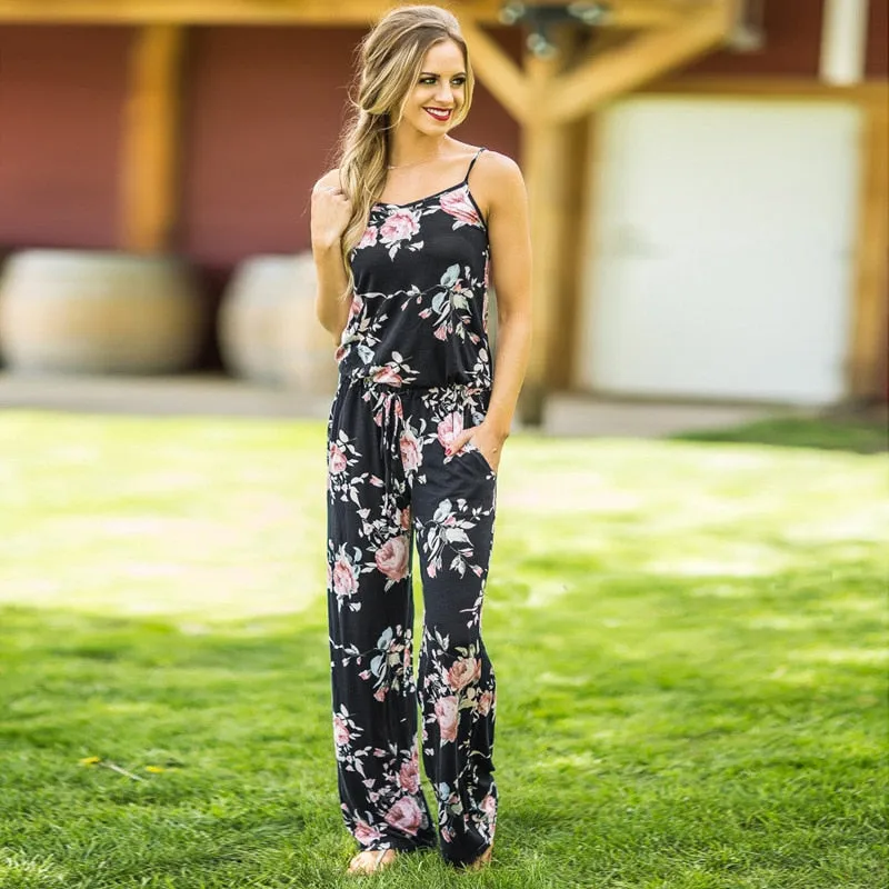 Wontive 2019 women Super Comfy Floral Jumpsuit