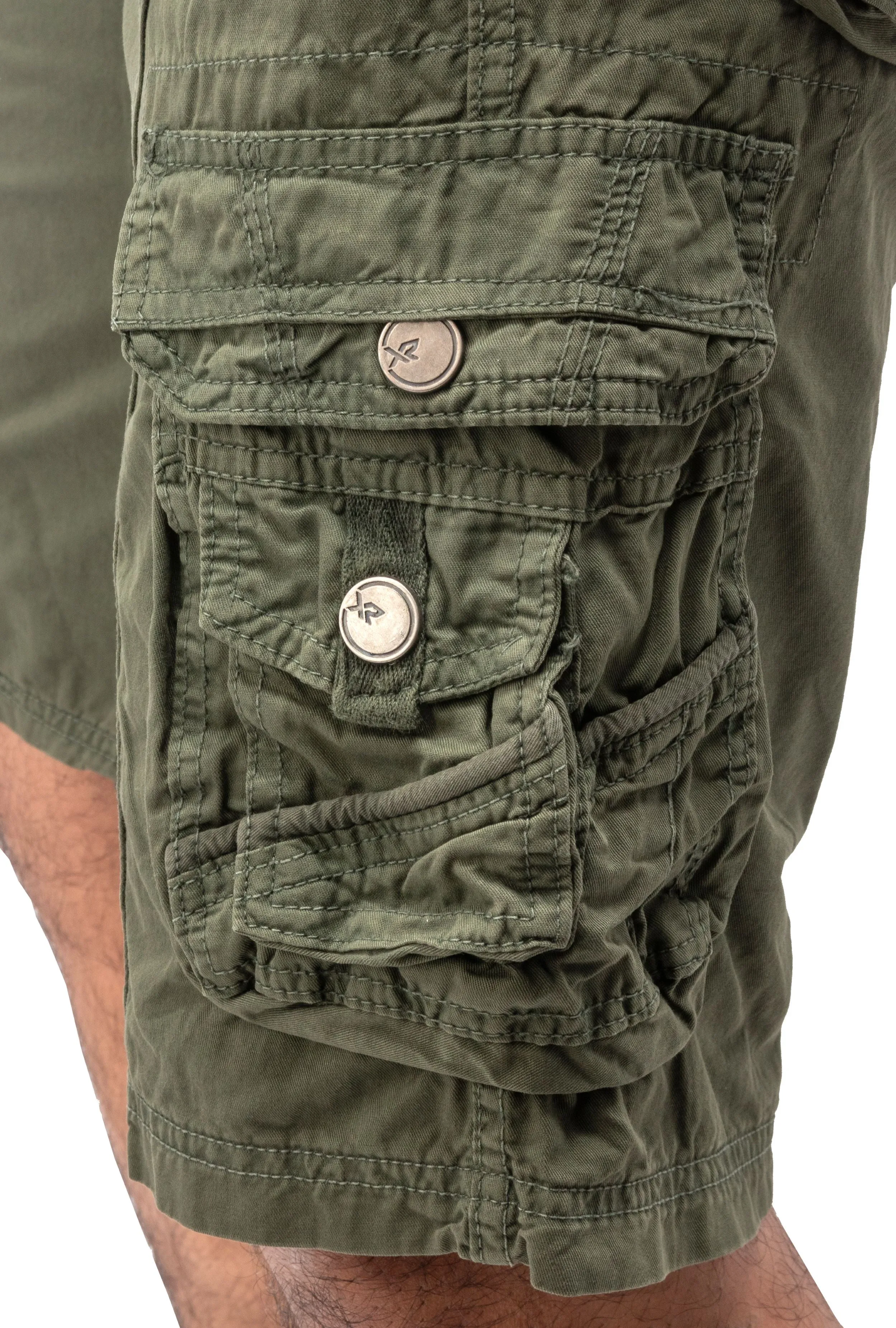 X RAY Men's Belted Cargo Shorts With Snap Detail