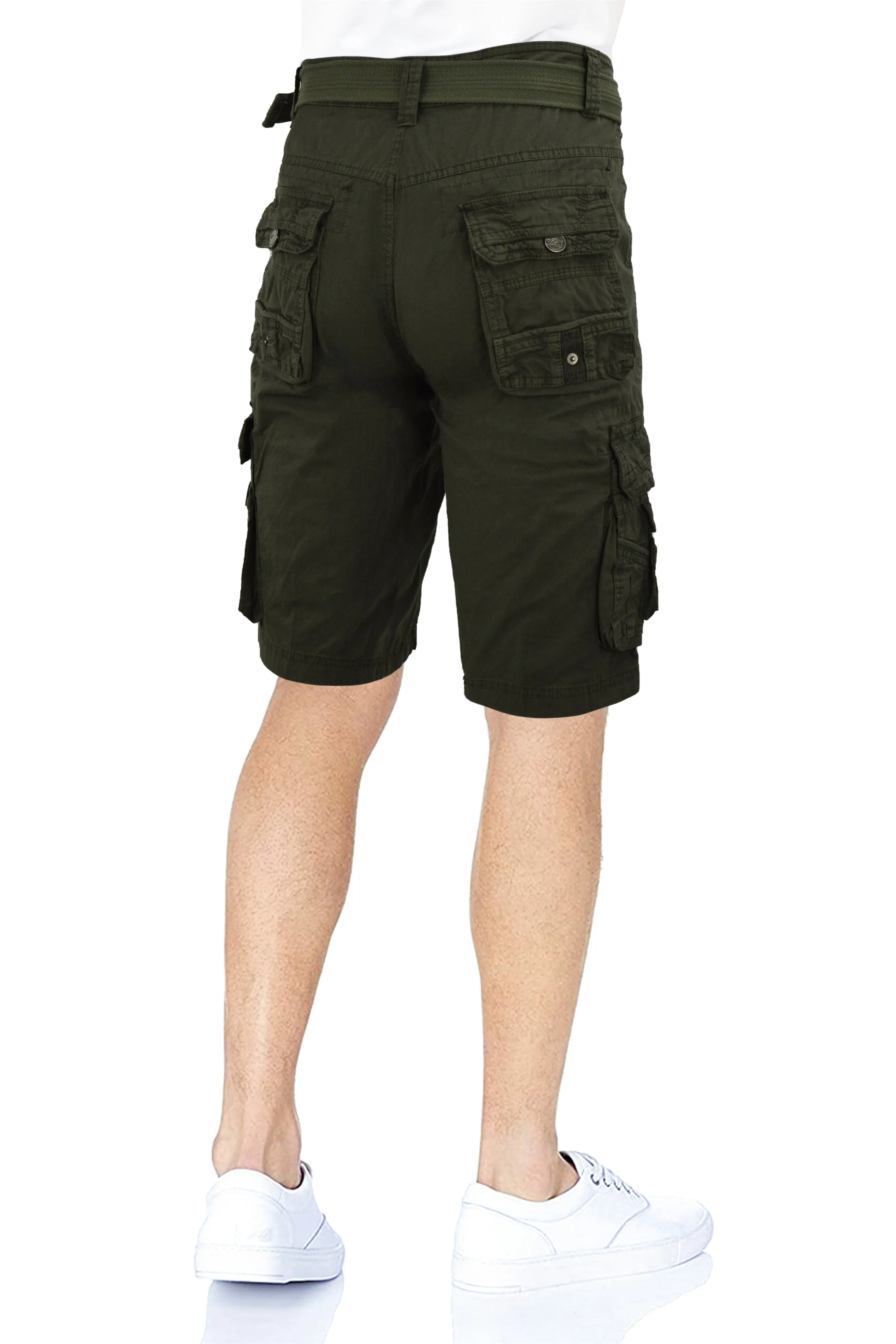 X RAY Men's Belted Cargo Shorts With Snap Detail