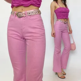 y2k pink glitter jeans - xxs